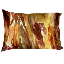 Load image into Gallery viewer, Maroon, Gold, Tan, Orange, Rust Satin Pillowcases. Healthy Hair, Smooth Skin.