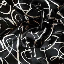 Load image into Gallery viewer, Black with White Swirls Modern Satin Pillowcase. French Seams.
